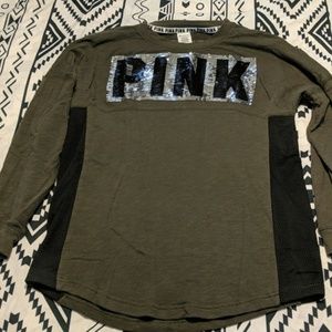 Army green Victoria's Secret PINK sweatshirt